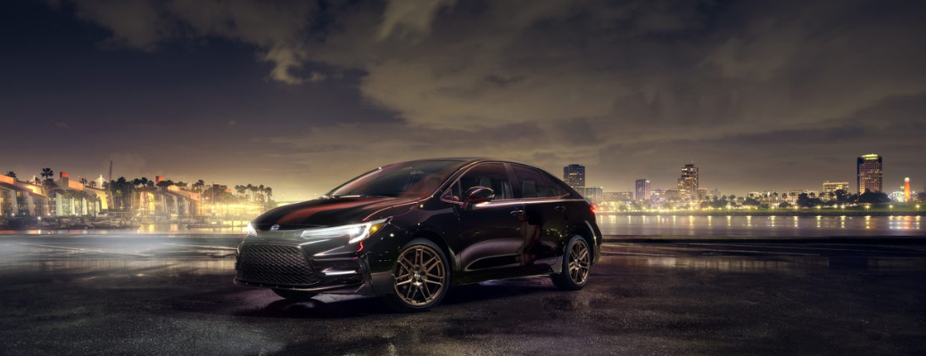 2024 Toyota Corolla Nightshade Edition parked on a smooth terrain during the evening