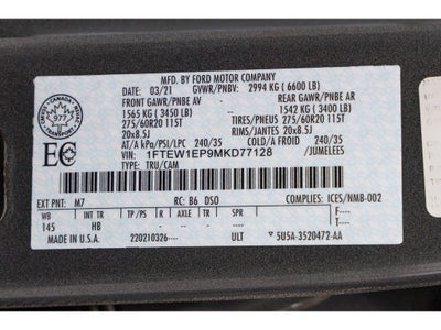 2021 Ford F-150 Lariat Sport Package