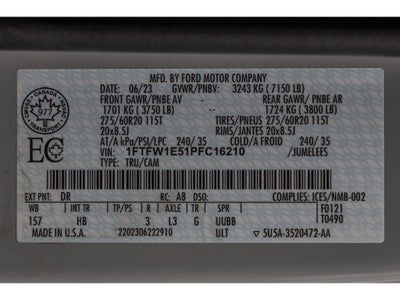 2023 Ford F-150 Lariat 5.0 liter V-8