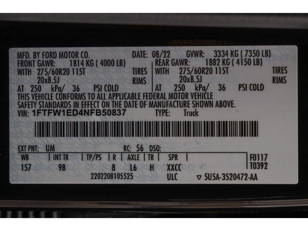 2022 Ford F-150 Platinum