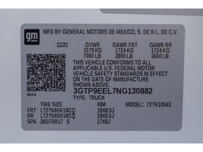 2022 GMC Sierra Limited AT4