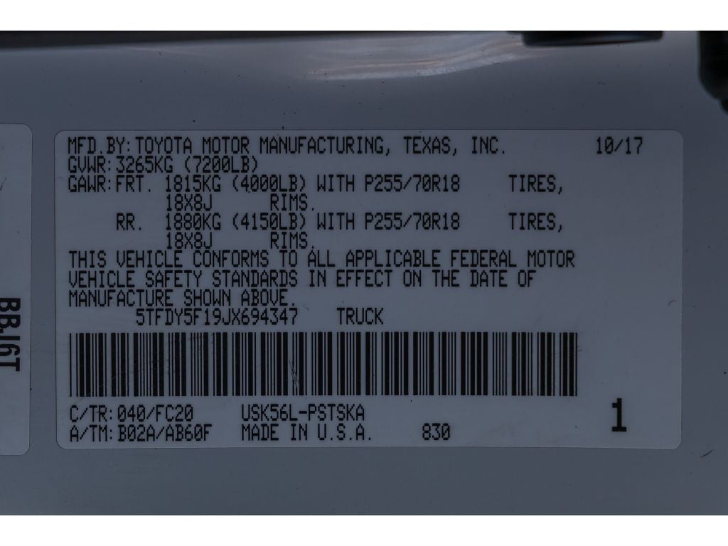 2018 Toyota Tundra SR5